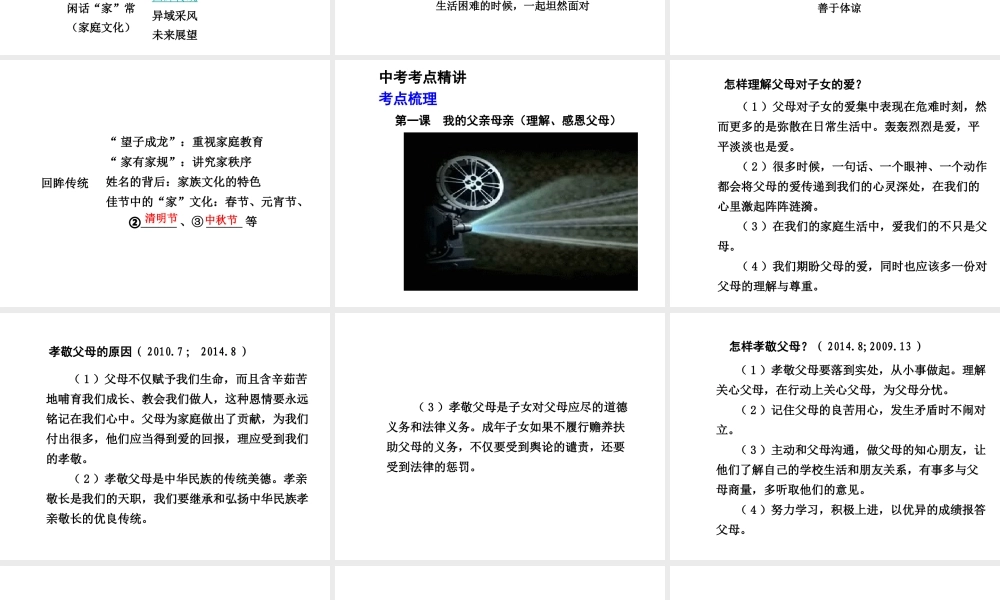 【中考面对面】安徽省2015届中考政治总复习 第一部分 教材知识梳理 八上 第一单元 成长根据地课件 人民版