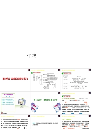 【中考复习方案】（淮安）2015中考生物教材梳理 第6单元 生命的延续与进化课件