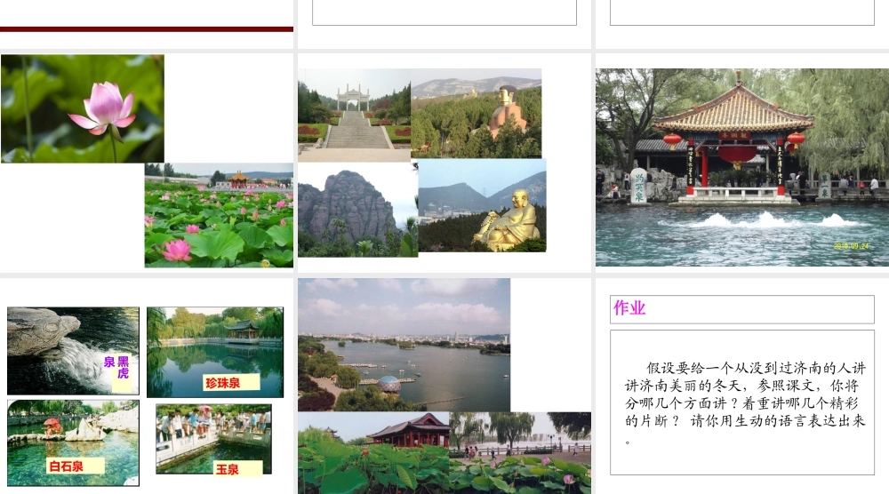 2018年七年级语文上册 第一单元 2 济南的冬天课件1 新人教版