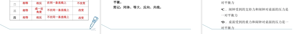 2018年秋八年级物理全册 第7章 第3节 力的平衡课件 （新版）沪科版