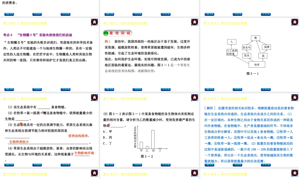 【中考复习方案】（淮安）2015中考生物总复习 第3课时 生态系统及其营养结构与生物圈课件