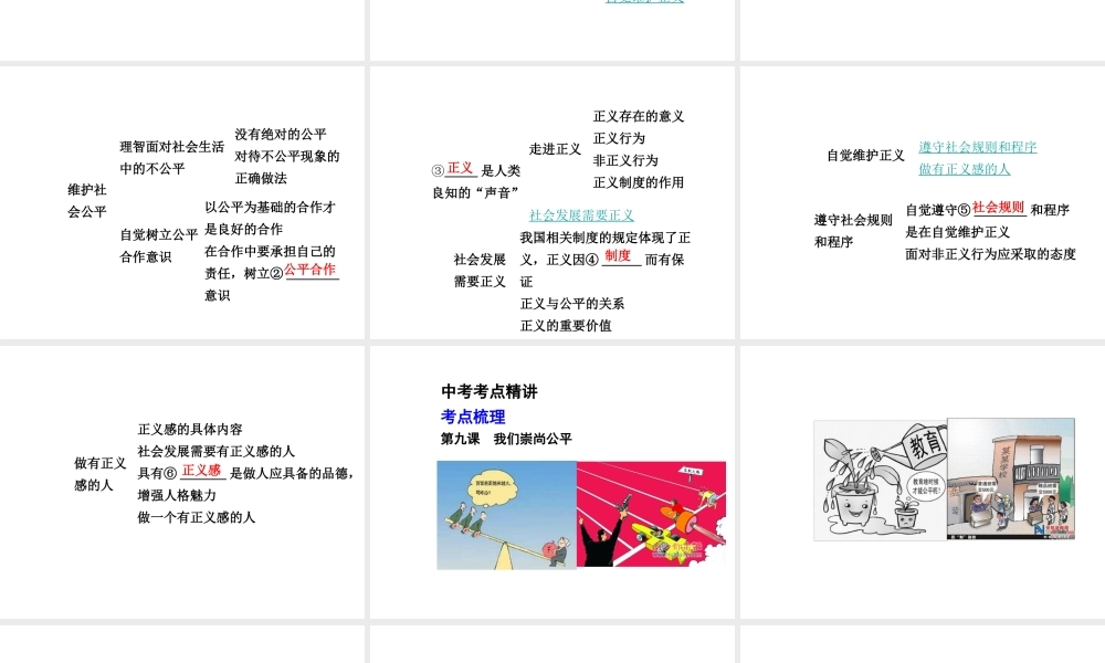 【中考面对面】安徽省2015届中考政治总复习 第一部分 教材知识梳理 八下 第四单元 我们崇尚公平和正义课件 新人教版