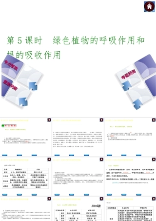 【中考复习方案】（淮安）2015中考生物总复习 第5课时 绿色植物的呼吸作用和根的吸收作用课件