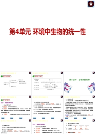 【中考复习方案】（淮安）2015中考生物总复习 第9课时 生物体的结构课件