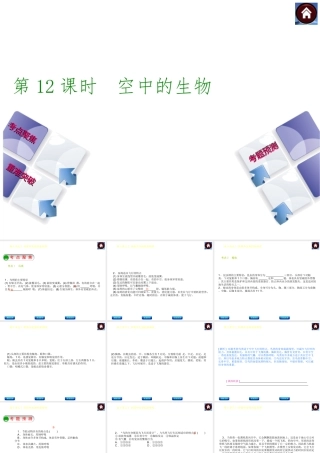 【中考复习方案】（淮安）2015中考生物总复习 第12课时 空中的生物课件