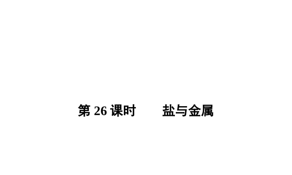 【全效学习 中考学练测】2014中考科学总复习 第26课时 盐与金属（考点管理+归类探究+易错警示+限时集训）课件 新人教版