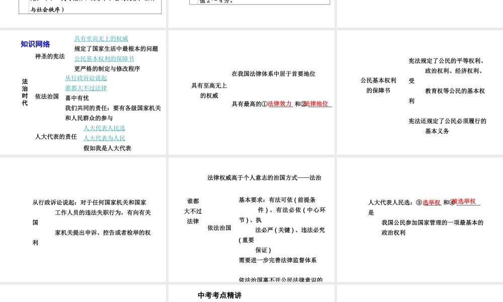 【中考面对面】安徽省2015届中考政治总复习 第一部分 教材知识梳理 九年级 第三单元 法治时代课件 人民版