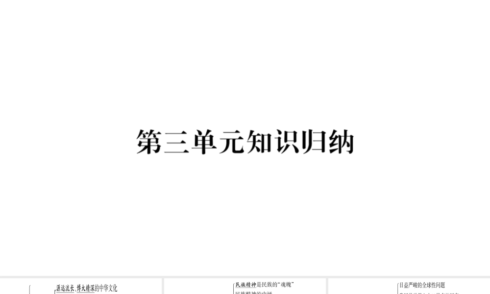 2018秋九年级道德与法治上册 第三单元 文明与家园知识归纳习题课件 新人教版