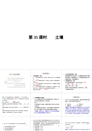 【全效学习 中考学练测】2014中考科学总复习 第35课时 土壤（考点管理+归类探究+易错警示+限时集训）课件 新人教版