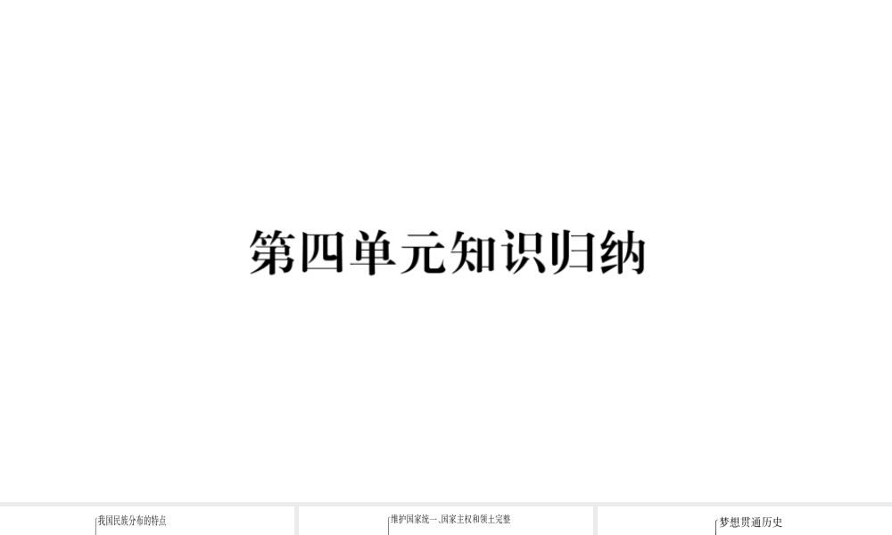 2018秋九年级道德与法治上册 第四单元 和谐与梦想知识归纳习题课件 新人教版