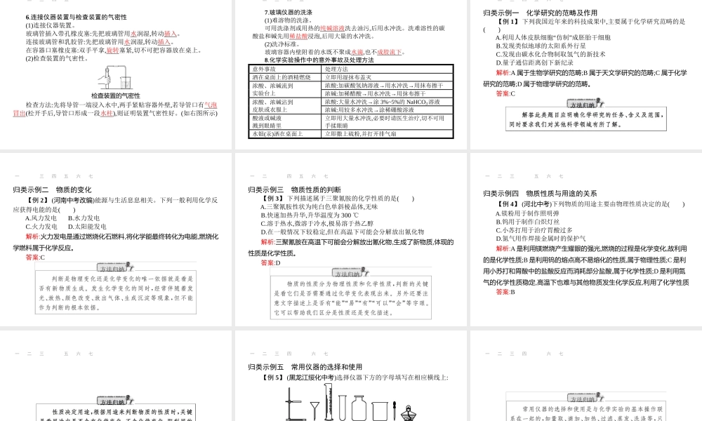 【优化设计】（福建专版）2015中考化学总复习 第一单元 走进化学世界课件