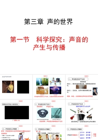 2019-2020学年八年级物理全册 3.1科学探究：声音的产生与传播课件 （新版）沪科版
