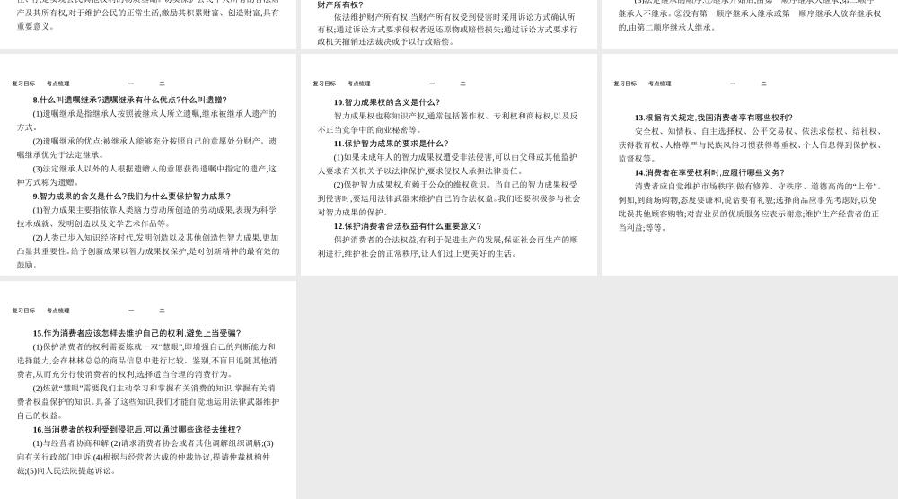 【优化设计】（福建专版）2015中考政治总复习 第10课时 我们的文化、经济权利课件