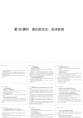 【优化设计】（福建专版）2015中考政治总复习 第10课时 我们的文化、经济权利课件