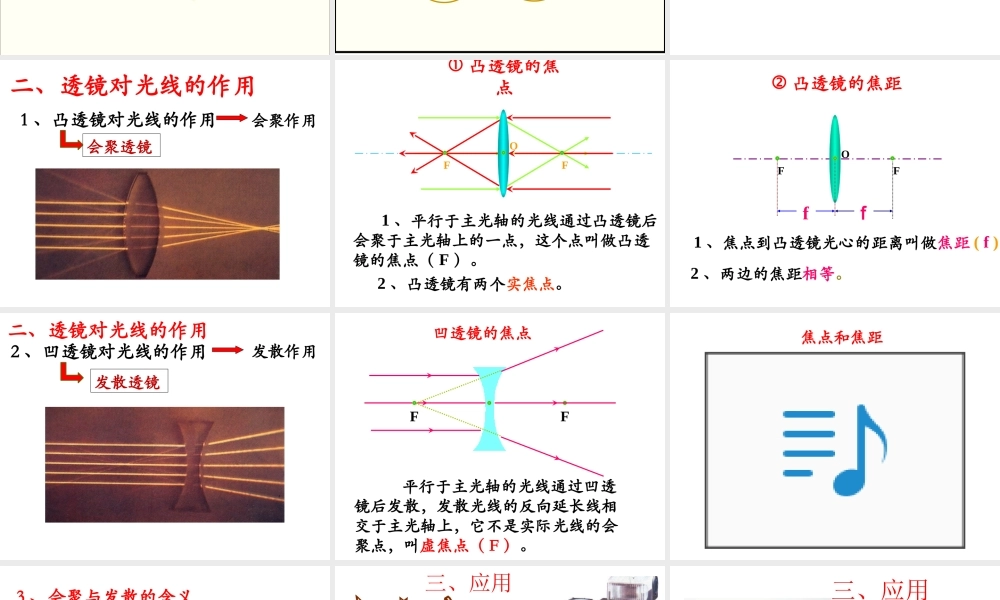 2019-2020学年八年级物理全册 4.5科学探究：凸透镜成像（认识透镜）课件 （新版）沪科版