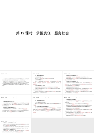 【优化设计】（福建专版）2015中考政治总复习 第12课时 承担责任 服务社会课件