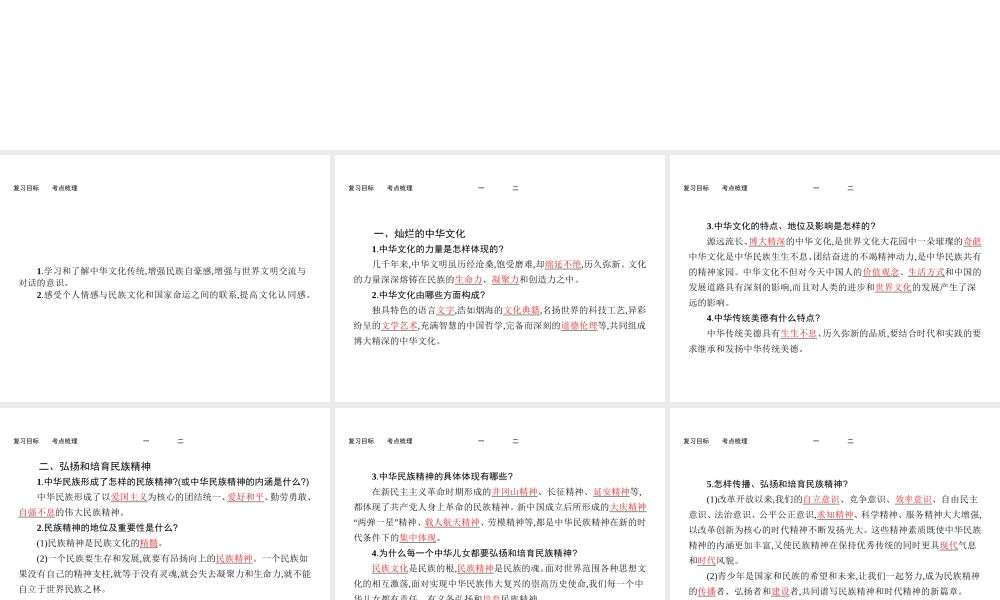 【优化设计】（福建专版）2015中考政治总复习 第15课时 中华文化与民族精神课件