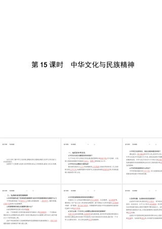 【优化设计】（福建专版）2015中考政治总复习 第15课时 中华文化与民族精神课件