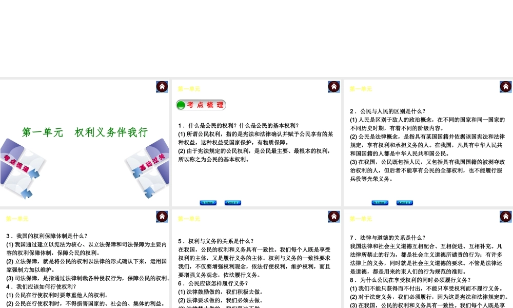 【中考复习方案】（云南）2015中考政治总复习 八下课件 新人教版