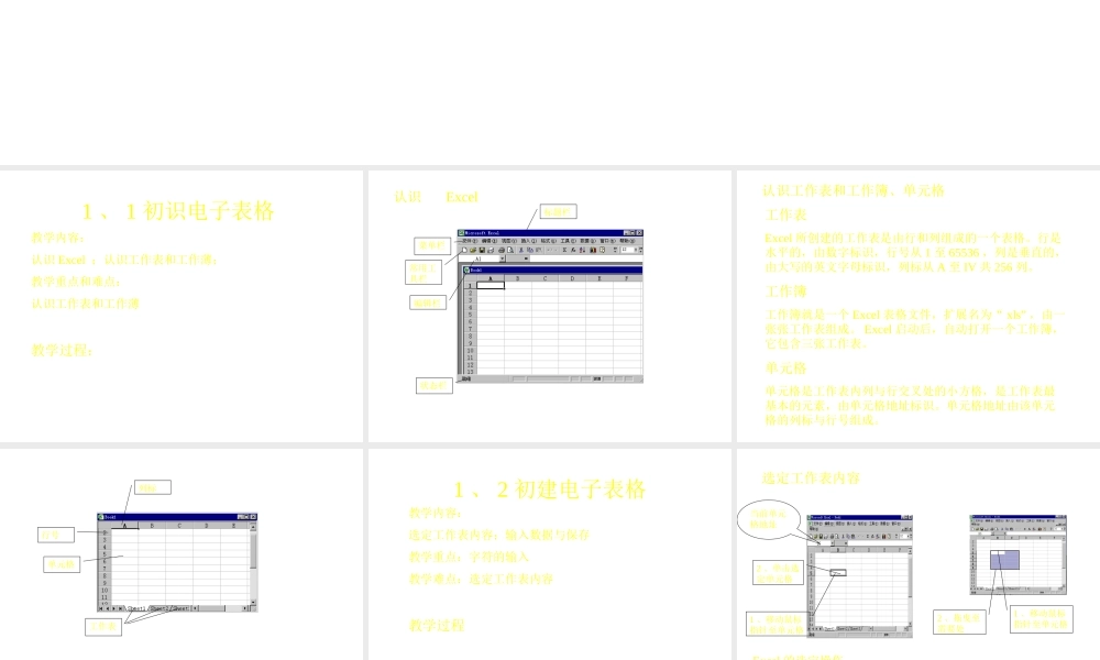 [初中信息技术]用Excel 处理数据PPT