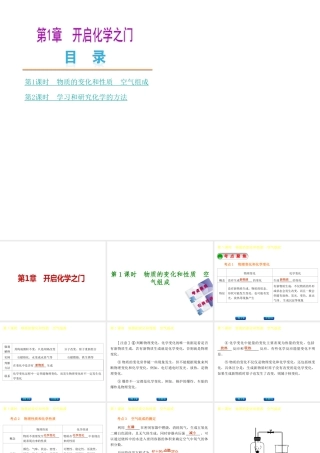 【中考复习方案】2015年中考化学 第1章 开启化学之门课件 （新版）沪教版