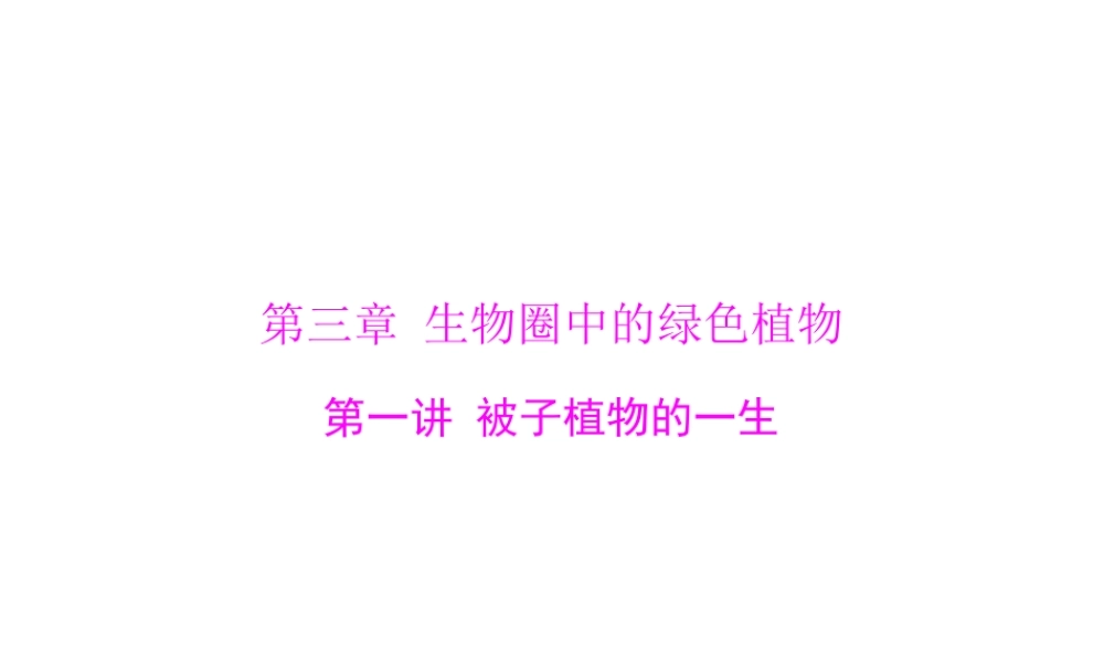 【中考风向标】2013年中考生物复习 被子植物的一生课件