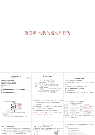 【中考风向标】2013年中考生物复习 动物的运动和行为课件