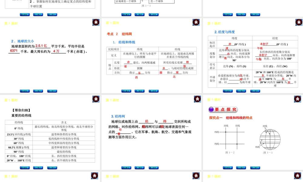 【中考复习方案】2015中考地理总复习 第1单元 地球和地图课件 （新版）新人教版