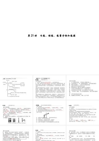 【中考试题研究】2015中考科学总复习 第21讲 内能、核能、能量守恒和能源课件 浙教版