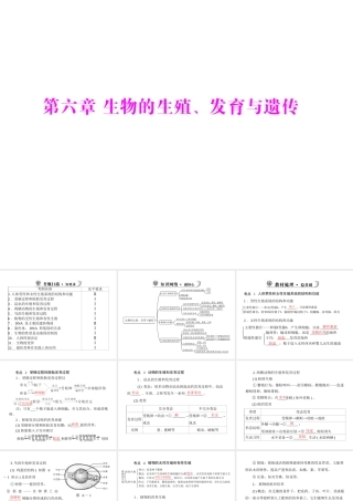 《金牌学案 风向标》广东省中考生物总复习 第一部分 第六章 生物的生殖、发育与遗传课件 人教新课标版