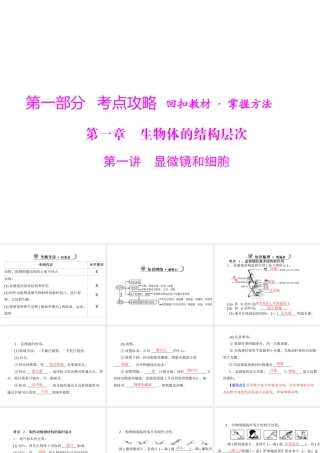 【中考风向标】2013年中考生物复习 显微镜和细胞课件