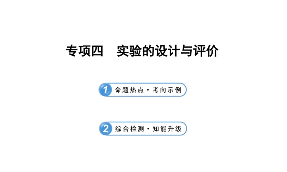 【冲刺中考】2013年中考化学专题复习 专项四 实验的设计与评价课件（命题热点+综合检测）