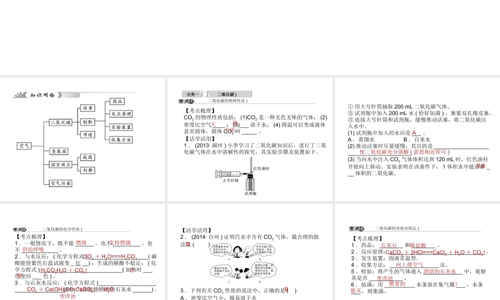 【中考试题研究】2015中考科学总复习 第33讲 空气（二）课件 浙教版