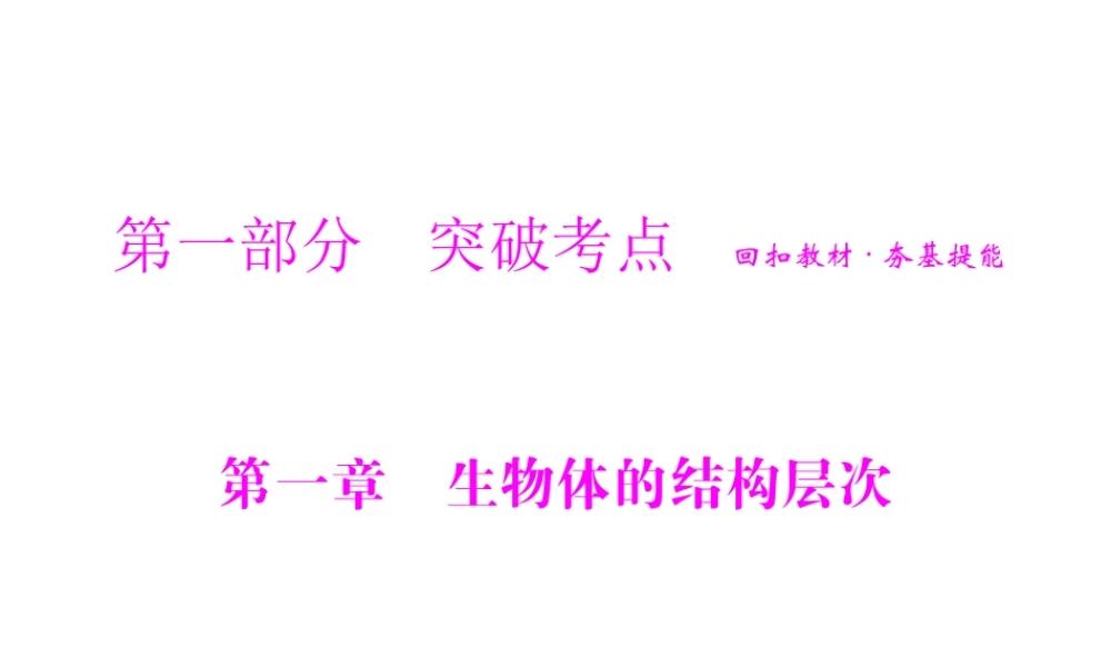 《金牌学案 风向标》广东省中考生物总复习 第一部分 第一章 生物体的结构层次课件 人教新课标版