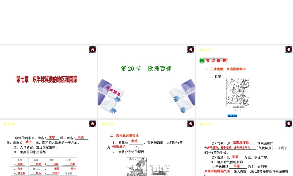 【中考复习方案】2015中考地理总复习 第七章 东半球其他的地区和国家课件 新人教版