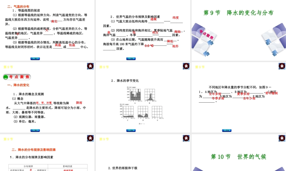 【中考复习方案】2015中考地理总复习 第三章 天气与气候课件 新人教版