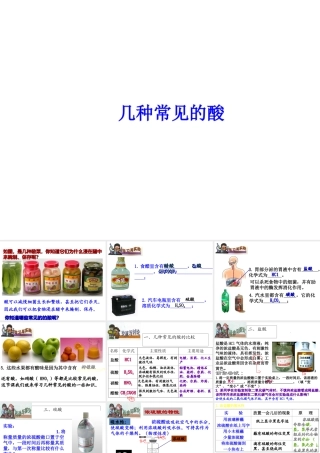 【冲刺中考】2013中考化学难点突破专题03 几种常见的酸课件