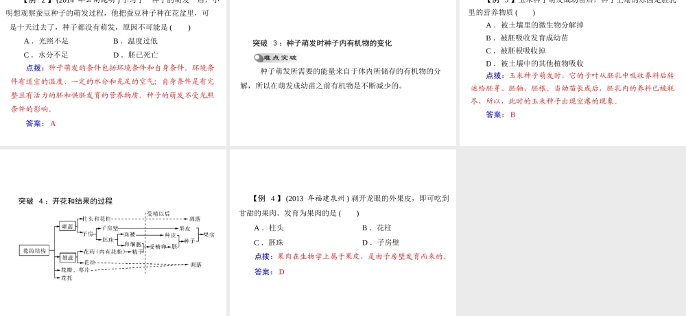 【中考风向标】2015年中考生物基础复习 第三章 第一讲 被子植物的一生课件