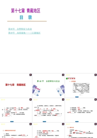 【中考复习方案】2015中考地理总复习 第十七章 青藏地区课件 新人教版
