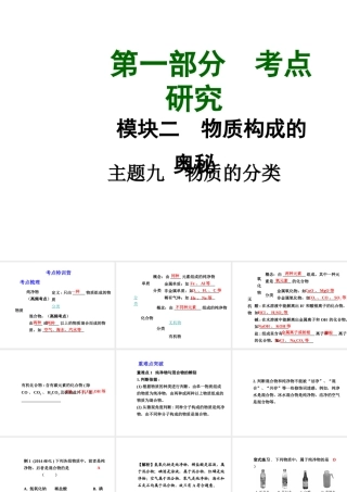 【中考试题研究】四川省2015届中考化学总复习 主题九 物质的分类课件