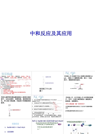 【冲刺中考】2013中考化学难点突破专题11 反应及其应用课件
