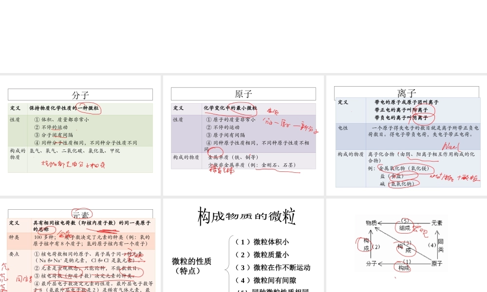 【冲刺中考】2013中考化学难点突破专题13 分子原子离子元素课件