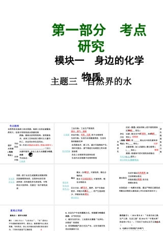 【中考试题研究】四川省2015届中考化学总复习 主题三 自然界的水课件