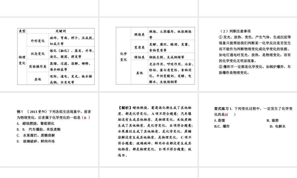 【中考试题研究】四川省2015届中考化学总复习 主题十二 物质的变化和性质课件
