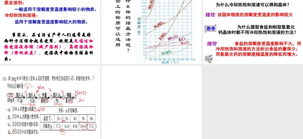 【冲刺中考】2013中考化学难点突破专题19 溶解度与质量分数关系课件
