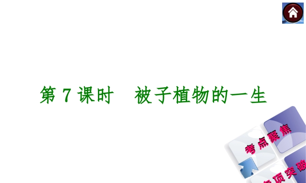【中考复习方案】2015中考生物总复习 第7课时 被子植物的一生课件（考点聚焦+归类探究+回归教材）