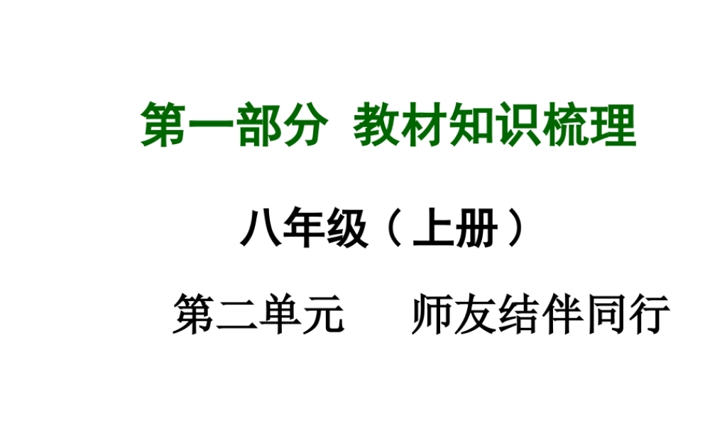 【中考面对面】广西2015届中考政治总复习 第一部分 教材知识梳理 八上 第二单元 师友结伴同行课件（教材知识导航+中考考点精讲+备考试题精编） 新人教版