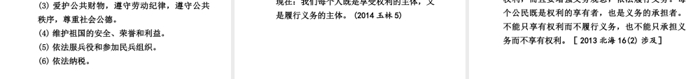 【中考面对面】广西2015届中考政治总复习 第一部分 教材知识梳理 八下 第一单元 权利义务伴我行课件（教材知识导航+中考考点精讲+备考试题精编） 新人教版