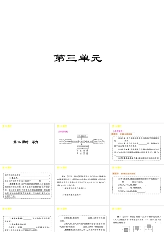 《中考复习方案》九年级科学 第16课时浮力课件 浙教版