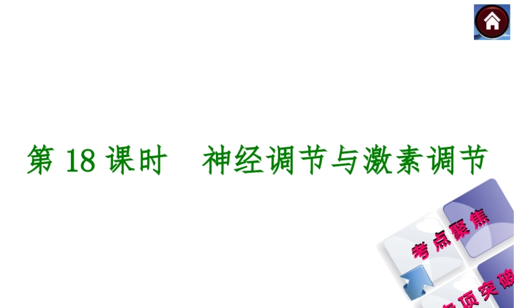 【中考复习方案】2015中考生物总复习 第18课时 神经调节与激素调节课件（考点聚焦+归类探究+回归教材）